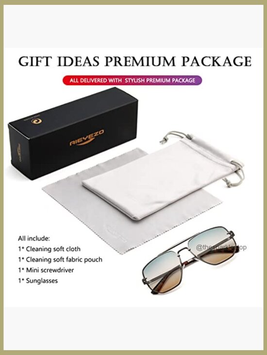 Metal Oversized Square Aviator Sunglasses UV400 Protection Polarized main image 5